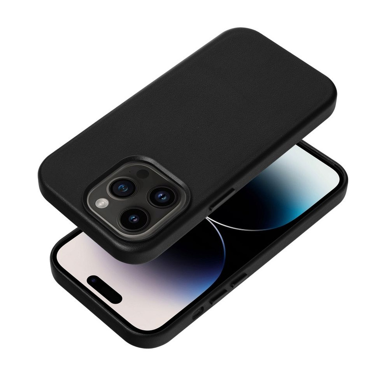 Futerał LEATHER MAG COVER kompatybilny z MagSafe do IPHONE 16 Plus czarny