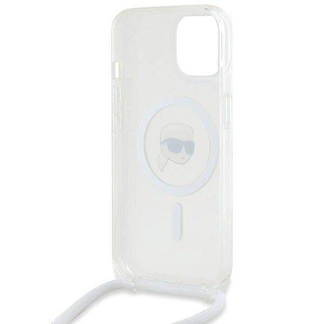 Karl Lagerfeld KLHMP15SHCKHNT iPhone 15 / 14 / 13 6.1" hardcase transparent Crossbody IML Karl Head Magsafe