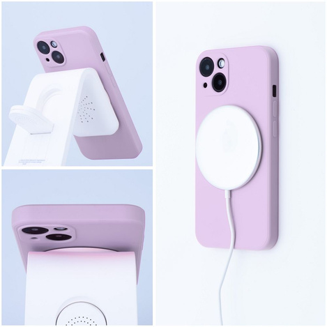 Futerał SILICONE MAG COVER kompatybilny z MagSafe do SAMSUNG S25 różowy
