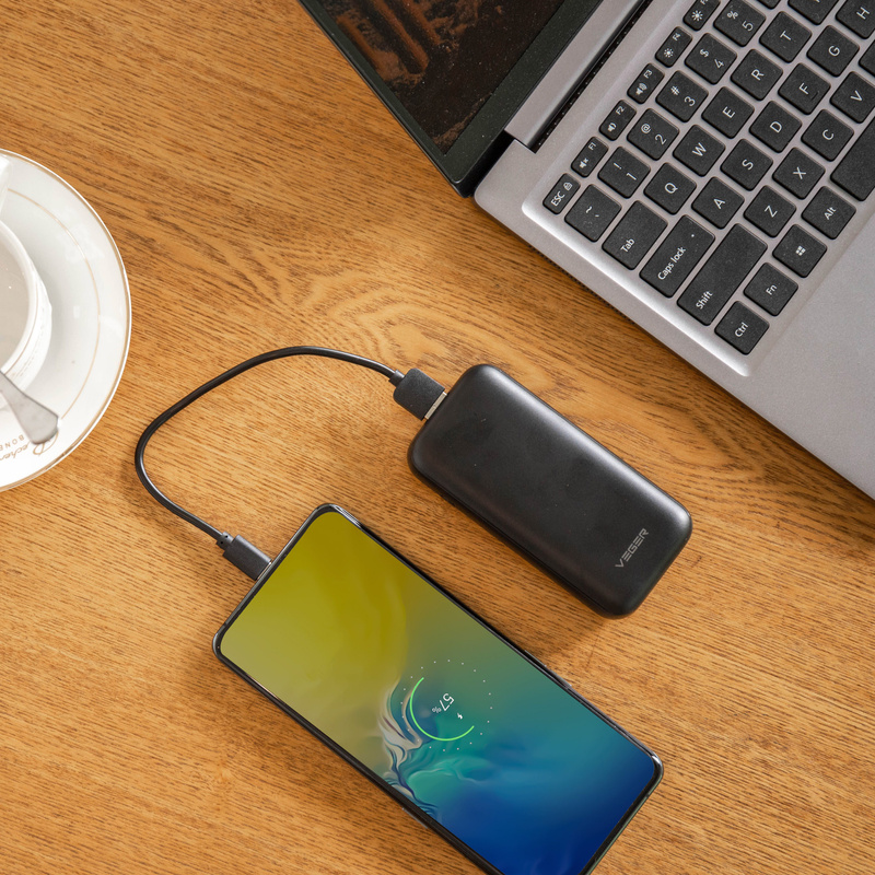 Bateria zewnętrzna (Powerbank) VEGER S10 - 10 000mAh LCD Quick Charge PD 20W czarny (W1135)