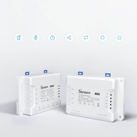 Sonoff inteligentny 4-kanałowy przekaźnik przełącznik prądu Wi-Fi biały (4CHR3)