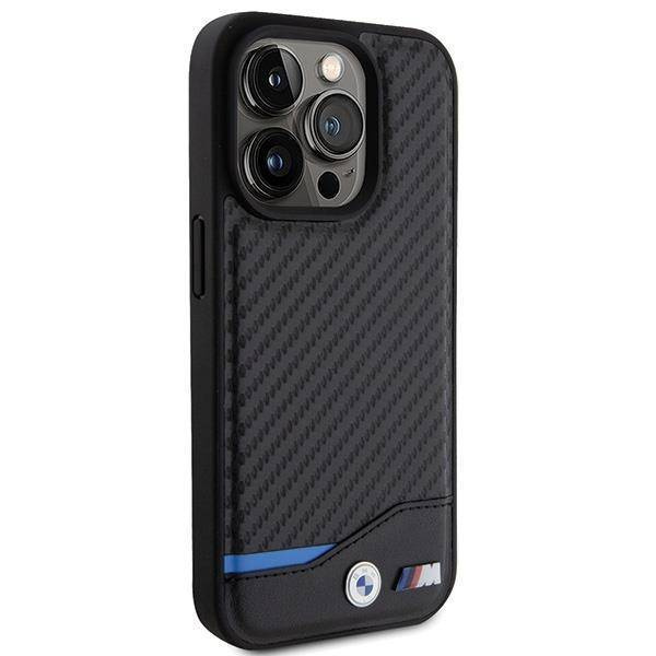 Etui BMW Leather Carbon na iPhone 15 Pro - czarne