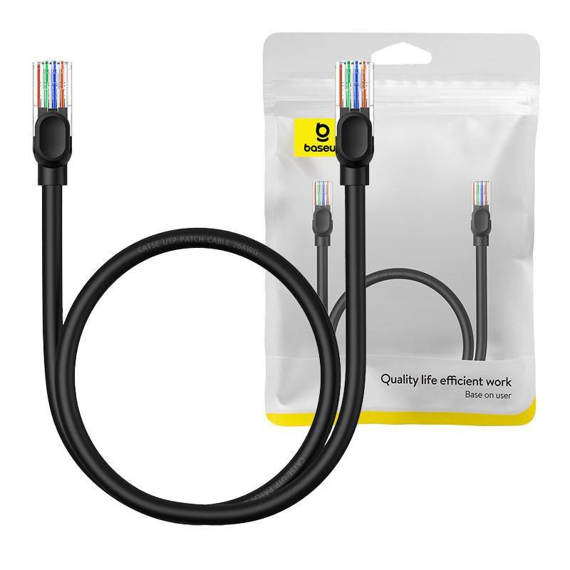 Baseus High Speed Cat 5 RJ-45 Ethernet cable 1000Mb/s 0.5m round - black