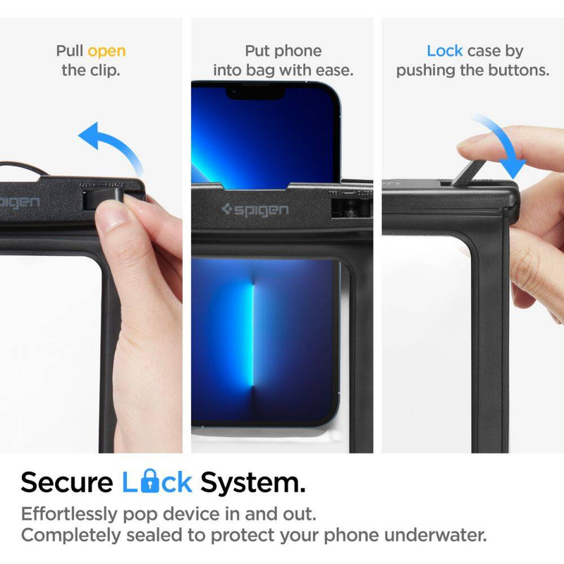 Spigen A601 UNIVERSAL WATERPROOF CASE BLACK