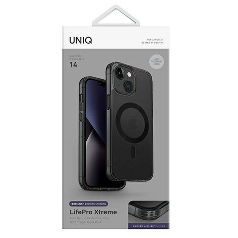 Uniq Hülle LifePro Xtreme iPhone 14 6.1 &quot;Magclick Charging Black / Smoke Frost