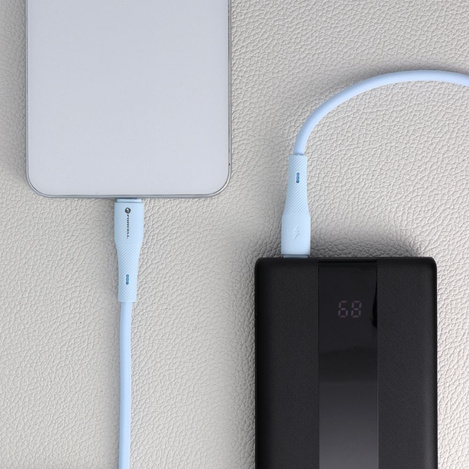 Kabel USB C do USB C Forcell F-Energy QC4.0 PD 3A 60W Silicone 1 m C344 niebieski