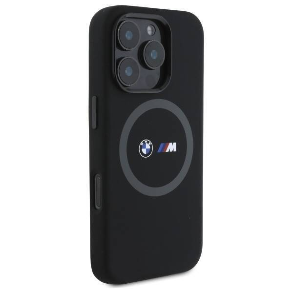 Original Case IPHONE 16 PRO MAX BMW Hardcase M Silicone Printed Ring MagSafe (BMHMP16X23SROK) black
