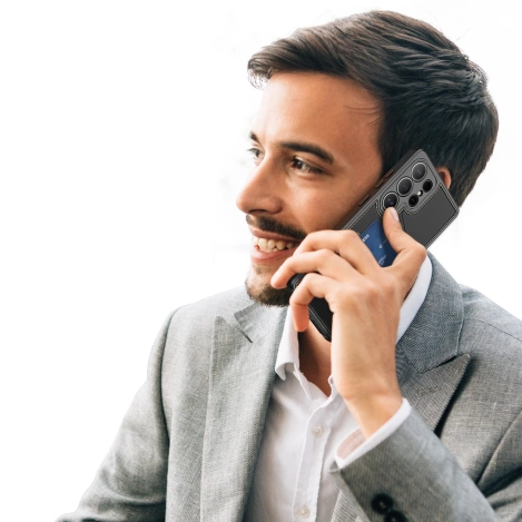 Dux Ducis Rafi II Hülle für Samsung Galaxy S25 Ultra mit Ständer und Geldbörse – Schwarz