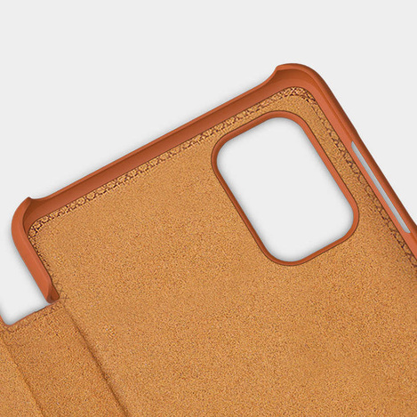 Nillkin Qin Case Cover für Xiaomi Redmi Note 11 Pro + (China) / Redmi Note 11 Pro (China) Kameraschutz Holster Cover Flip Cover Braun