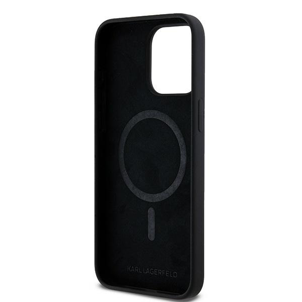 Oryginalne Etui KARL LAGERFELD hardcase Silicone Choupette Head MagSafe KLHMP15LSCHPPLK do Iphone 15 Pro Czarny