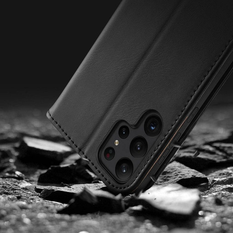 DUX DUCIS Hivo - skórzane etui portfelik do Samsung Galaxy S23 Plus czarne