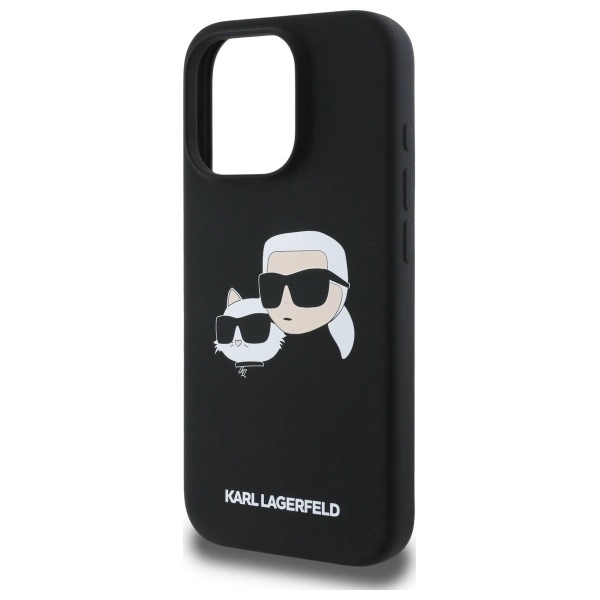 Karl Lagerfeld KLHMP16LSKCHPPLK iPhone 16 Pro czarny/black HC MagSafe Sil Double Heads Print