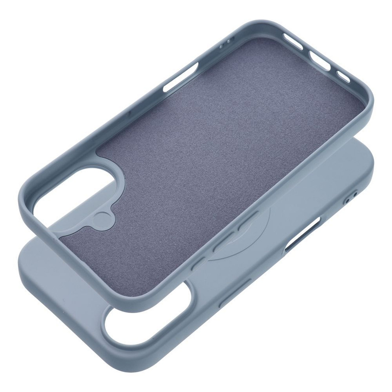 Futerał SILICONE MAG COVER (big hole) kompatybilny z MagSafe do IPHONE 16 jasny niebieski