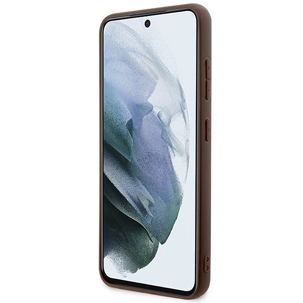 Oryginalne Etui GUESS Hardcase GUHCS24S4GMGBR do Samsung S24 (Leather 4G Metal Logo / brązowy)