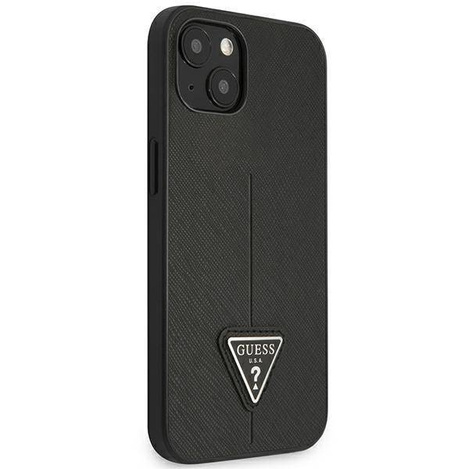 Oryginalne Etui IPHONE 14 PLUS Guess Hardcase Saffianotriangle Logo (GUHCP14MPSATLK) czarne