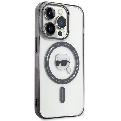 Karl Lagerfeld KLHMP15XHKHNOTK iPhone 15 Pro Max 6,7&quot; transparentes Hardcase IML Karl`s Head MagSafe