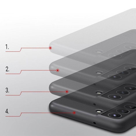 Nillkin Super Frosted Shield wzmocnione etui pokrowiec + podstawka Samsung Galaxy S21 FE czarny
