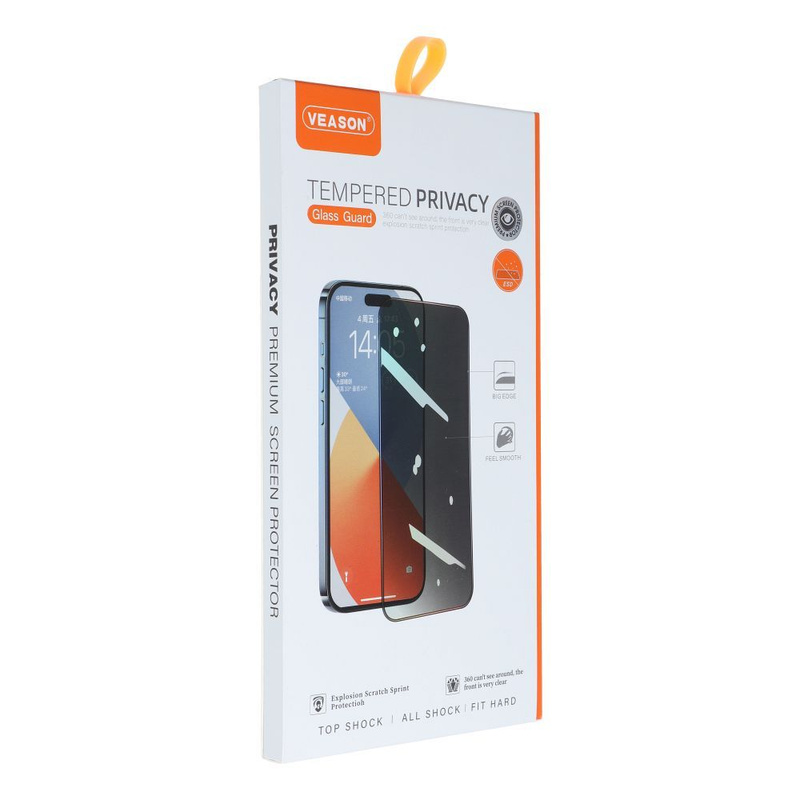 Szkło Hartowane 6D Pro Veason Privacy Glass - do Iphone XR / 11 czarny