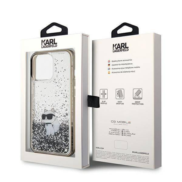 Karl Lagerfeld nakładka do iPhone 13 Pro 6,1&quot; KLHCP13LLKCNSK HC LIQ. GLITTER C transparentna