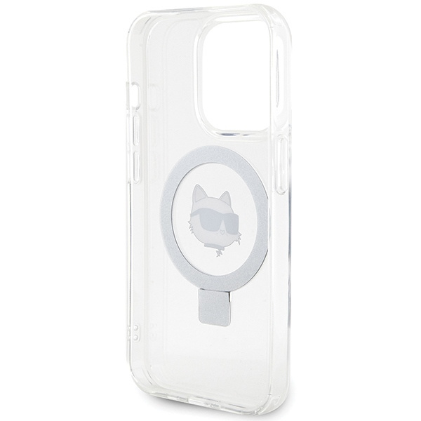 Karl Lagerfeld KLHMP15XHMRSCHH iPhone 15 Pro Max 6,7&quot; weiß/weiß Hardcase Ring Stand Choupette Head MagSafe