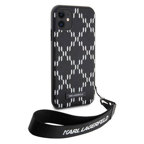 Karl Lagerfeld KLHCN61SAKLMBSK iPhone 11 / Xr 6,1&quot; schwarz/schwarzes Hardcase Monogram Losange Saffiano
