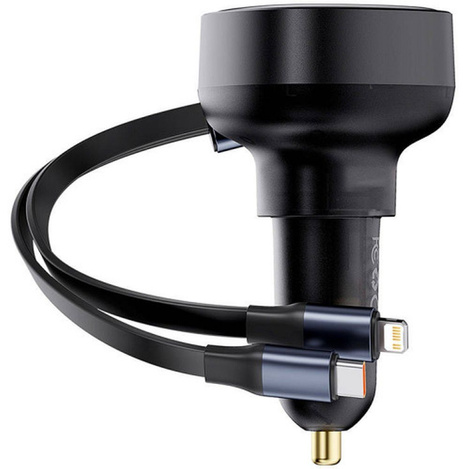 Ładowarka samochodowa Baseus Enjoyment USB-C z kablem USB-C / Lightning 60W - czarny