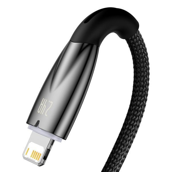 BASEUS kabel USB A do Apple Lightning 8-pin 2,4A Glimmer Series CADH000301 2m czarny