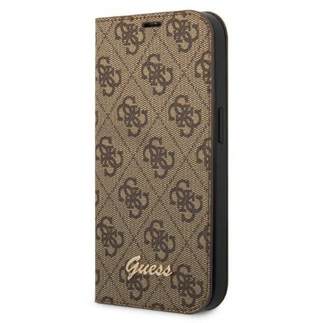 Guess 4G Metal Camera Outline Booktype Case - Etui iPhone 14 Pro Max (brązowy)