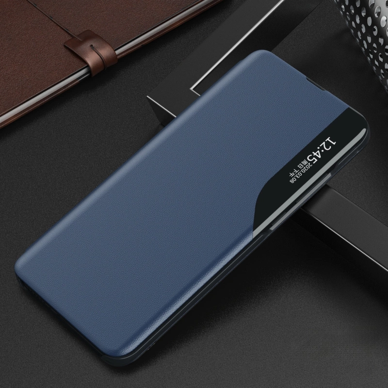 Eco Leather View Case für Samsung S24 mit Klappe – blau