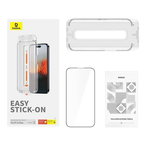Gehärtetes Glas 5D APPLE IPHONE 15 PLUS Baseus Sapphire Glass schwarz