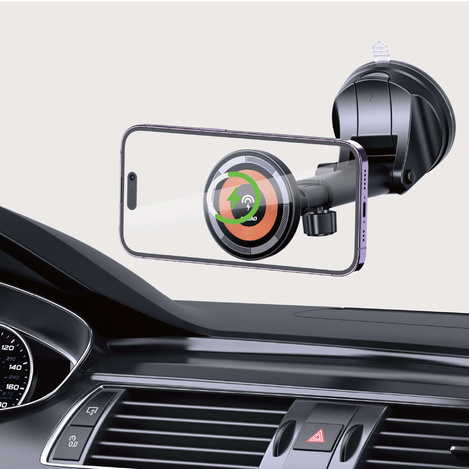 Dudao F12MAX+ cockpit magnetic holder with MagSafe inductive charger - black