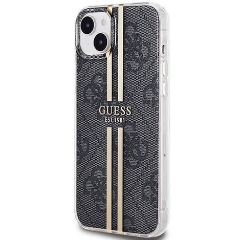 Oryginalne Etui GUESS Hardcase GUHCP15MH4PSEGK do iPhone 15 Plus (4G Gold Stripe / czarny)