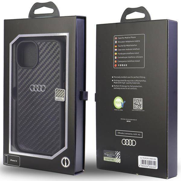 Audi Carbon Fiber iPhone 12/12 Pro 6.1&quot; black/black hardcase AU-TPUPCIP12P-R8/D2-BK