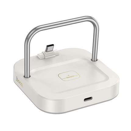 HOCO ładowarka biurkowa 2w1 Typ C + ładowanie bezprzewodowe 5W PD QC 3A 30W CQ16B biała