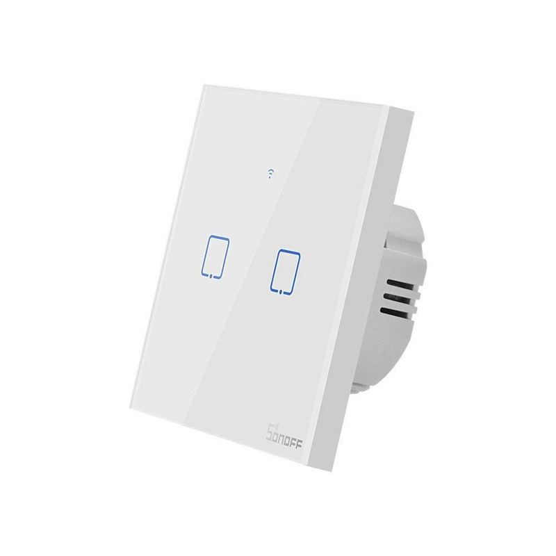 Sonoff T0EU2C-TX dwukanałowy dotykowy włącznik światła przełącznik przycisk Wi-Fi biały (IM190314010)