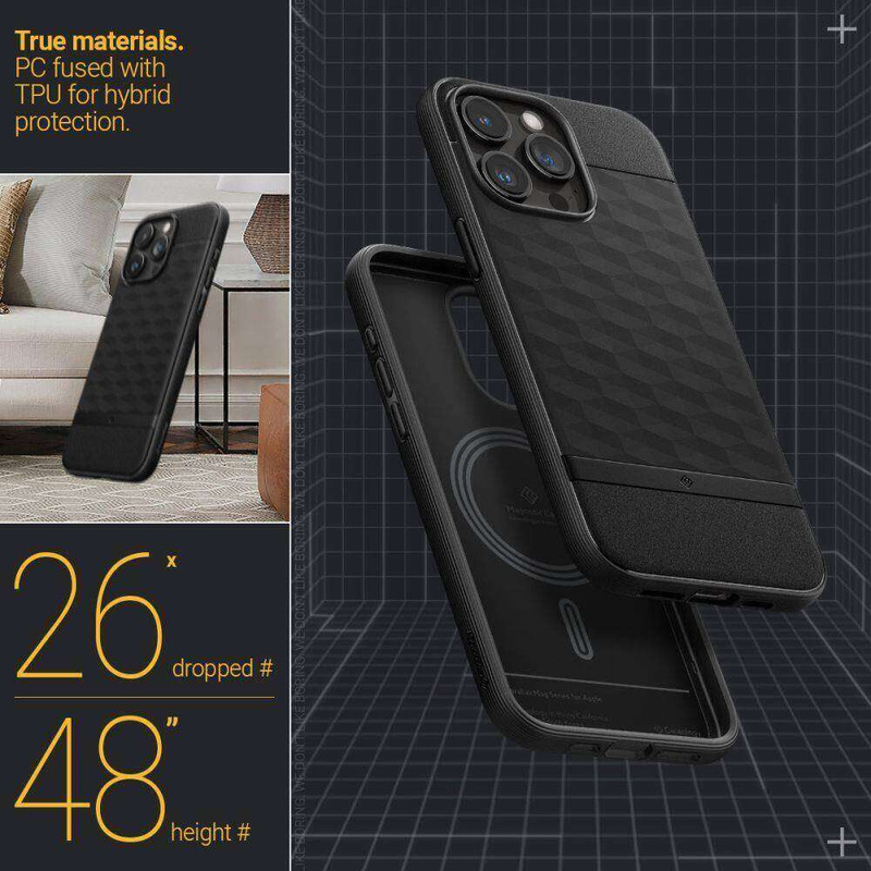 Schutzhülle APPLE IPHONE 15 PRO Caselogy Parallax Mag MagSafe Matte schwarz