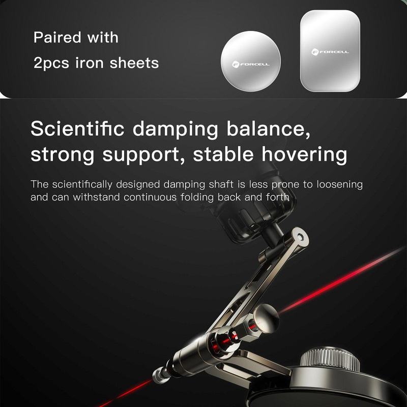 FORCELL F-Grip IronSecure uchwyt samochodowy do szyby/deski magnetyczny czarny