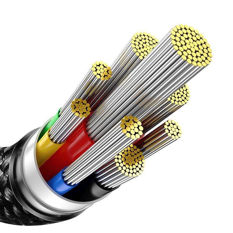 Kabel USB C – USB C 480 Mbit/s 240 W 3 m Baseus Tungsten Gold CAWJ040101 – Schwarz