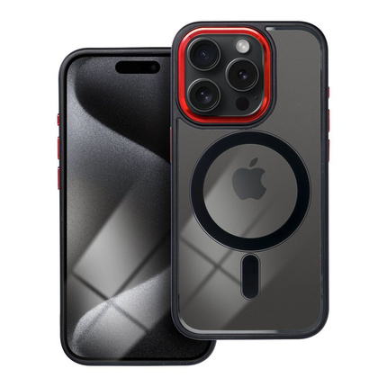 Futerał Color Edge Mag Cover kompatybilny z MagSafe do IPHONE 15 PRO czarno czerwony