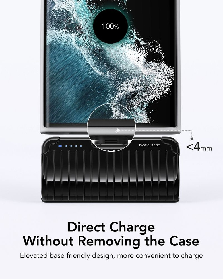 VEGER powerbank 5000 mAh z wbudowanym złączem Typ C PlugOn PD QC3.0 3A 20W W0558 czarny