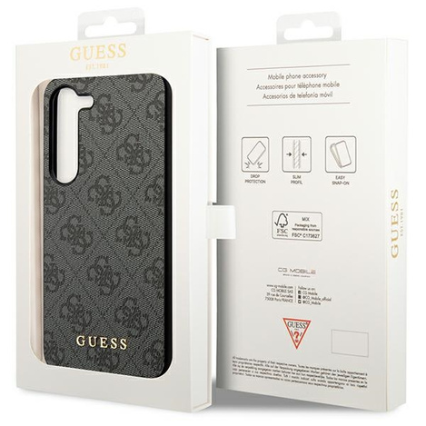 Guess 4G Metal Gold Logo Hülle für Samsung Galaxy S24+ - Schwarz