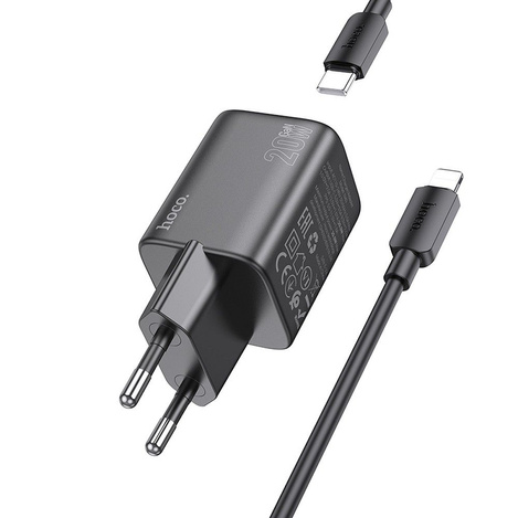 HOCO ładowarka sieciowa Typ C + kabel Typ C do Lightning QC PD 20W N40 czarna