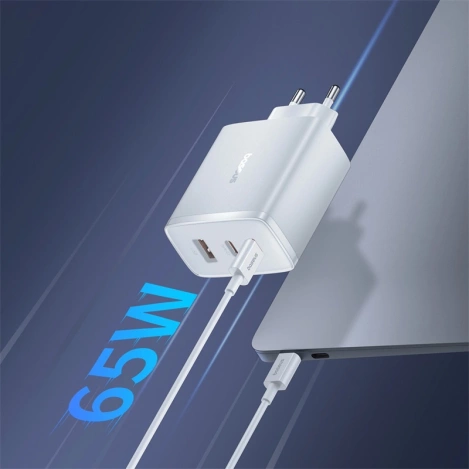 Baseus Cube Pro 65W GaN-Ladegerät 2x USB-C USB-A - Weiß