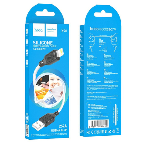 HOCO kabel USB A do Lightning 2,4A X90 1 m biały