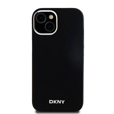 Etui DKNY Liquid Silicone Small Metal Logo MagSafe na iPhone 14 / 15 / 13 - czarne