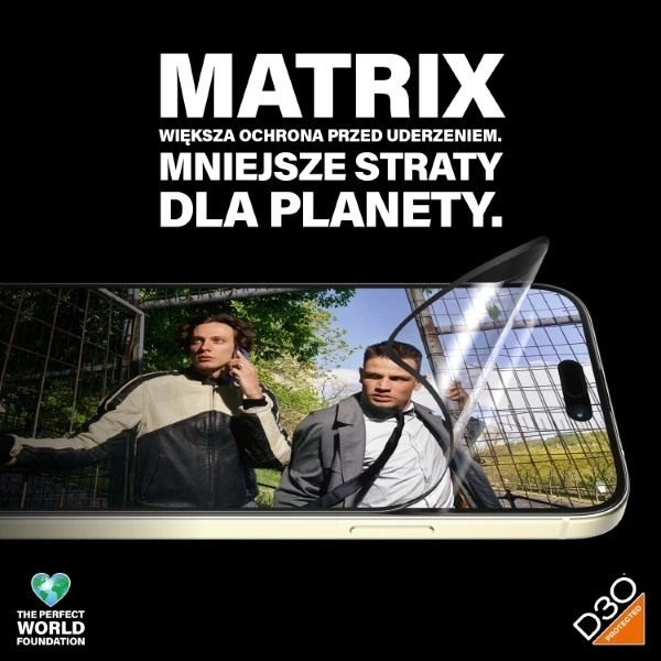 Szkło hybrydowe PanzerGlass Matrix Ultra-Wide-Fit na iPhone 15 Plus z pozycjonerem