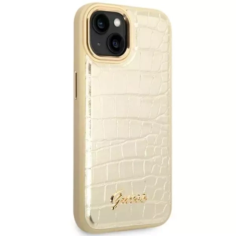 Original Case IPHONE 14 PLUS Guess Croco Collection gold
