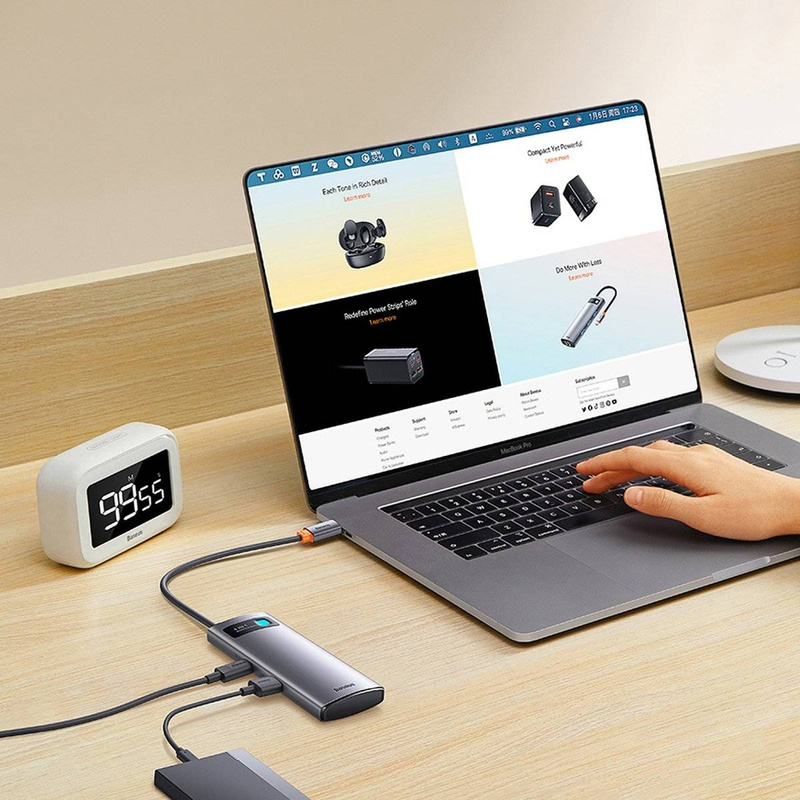Baseus Metal Gleam Series 4 in 1 HUB Docking Station USB Type C - 4 x USB 3.2 Gen. 1 (WKWG070013)