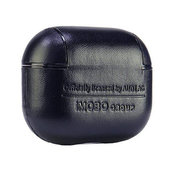 Original Handyhülle APPLE AIRPODS 3 Audi Leather Big Logo Cover (AU-AP3-GT/D3-BK) schwarz