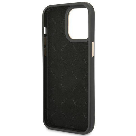 Original Handyhülle IPHONE 14 PRO MAX Guess Hard Case 4G Vintage Gold Logo (GUHCP14XHG4SHK) schwarz